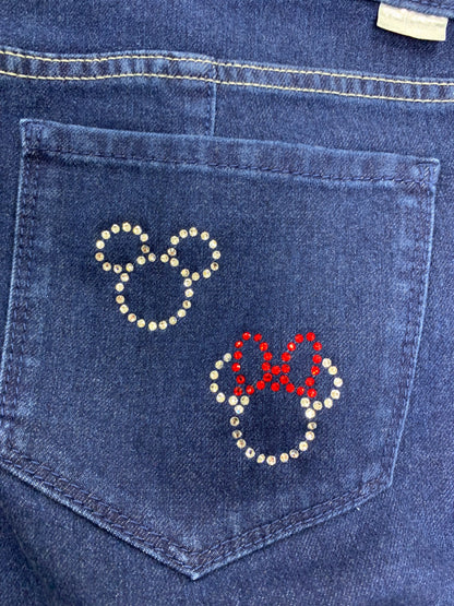 レリアン L-JEANS ストレートデニムパンツ【ミッキー＆ミニー】 AM-1302509 HP-23-00816-AH 13 ネイビー スワロフスキー ITOW63K1N0FS