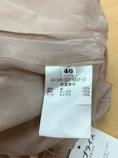 フォクシー 34196 スカート 40 ピンク ベルフラワー リネン ITEGPJCK7KKW 【SALE】