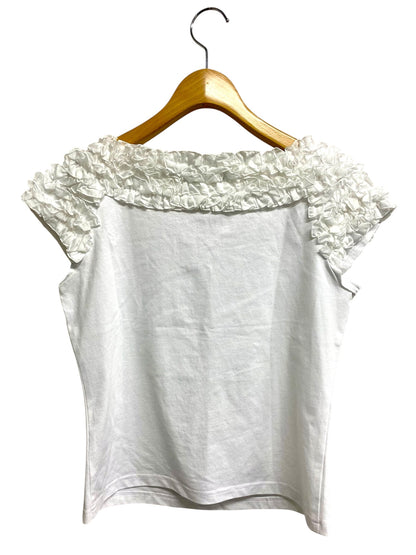 エムズグレイシー 115314 Tシャツ カットソー 38 ホワイト 衿フリル ITJWBH5EPQOO