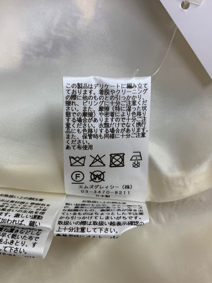 エムズグレイシー 511509 ワンピース 42 ネイビー/ベージュ ジャガード 素材切替 リボン ITKDNGXQBPZ4