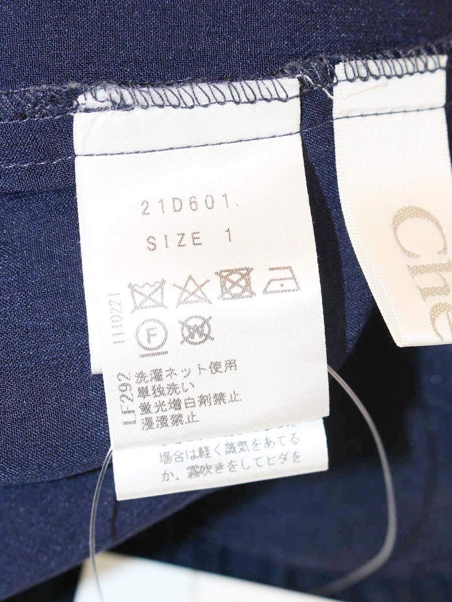 チェスティ ピーコックフリル 21D601 ブラウス 1 ネイビー IT8U2Q4MEWUC