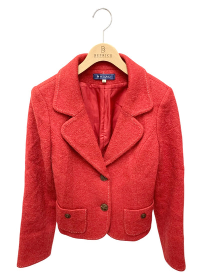 エムズグレイシー 624554 ジャケット 42 レッド アルパカ混 2B ITOPEZ1NCQJ8
