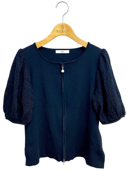 ルネ Lacy Puffy Knit 6322540 ニット カーディガン 38 ブラック IT4HBXF9QABU