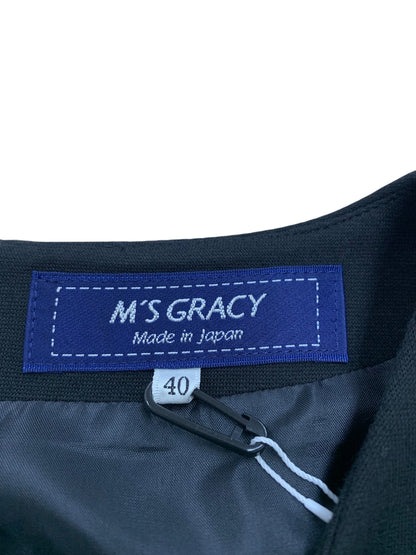 エムズグレイシー 311613 ワンピース 40 ブラック リボン ストレッチ素材 ITZYBR6PNNV4