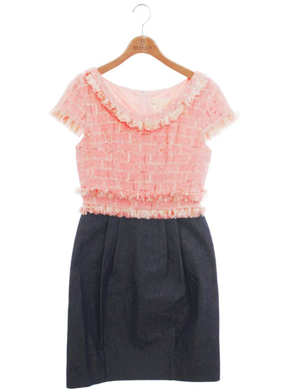 チェスティ 5S530 ワンピース 1 ピンク 切替 ツイード デニム ITQ7MORBX2BQ