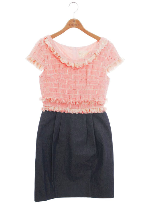 チェスティ 5S530 ワンピース 1 ピンク 切替 ツイード デニム ITQ7MORBX2BQ