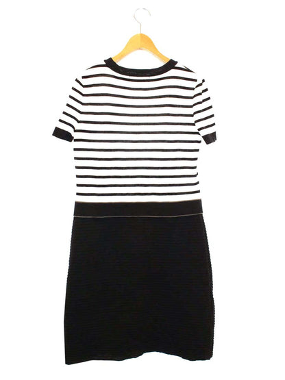 エムズグレイシー Border Knit One-piece  918320 ワンピース 40 ブラック ビーズロゴ ITQ234QGJWYO