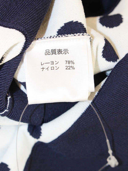 スーパービューティー ワンピース 44 ネイビー ニット ドット IT0YV4LHD9U4