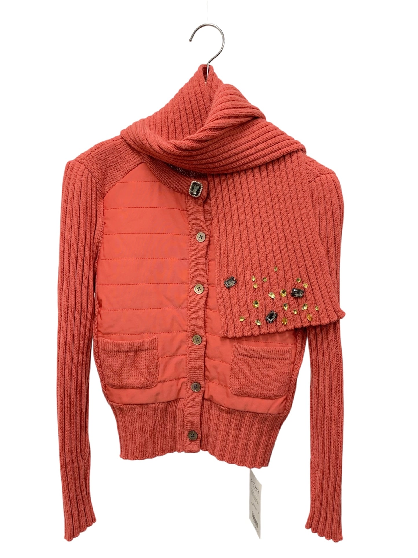 エムズグレイシー 428574 カーディガン ピンク ナイロン 切替 ニット ストール付き IT3S5WR1OC0C