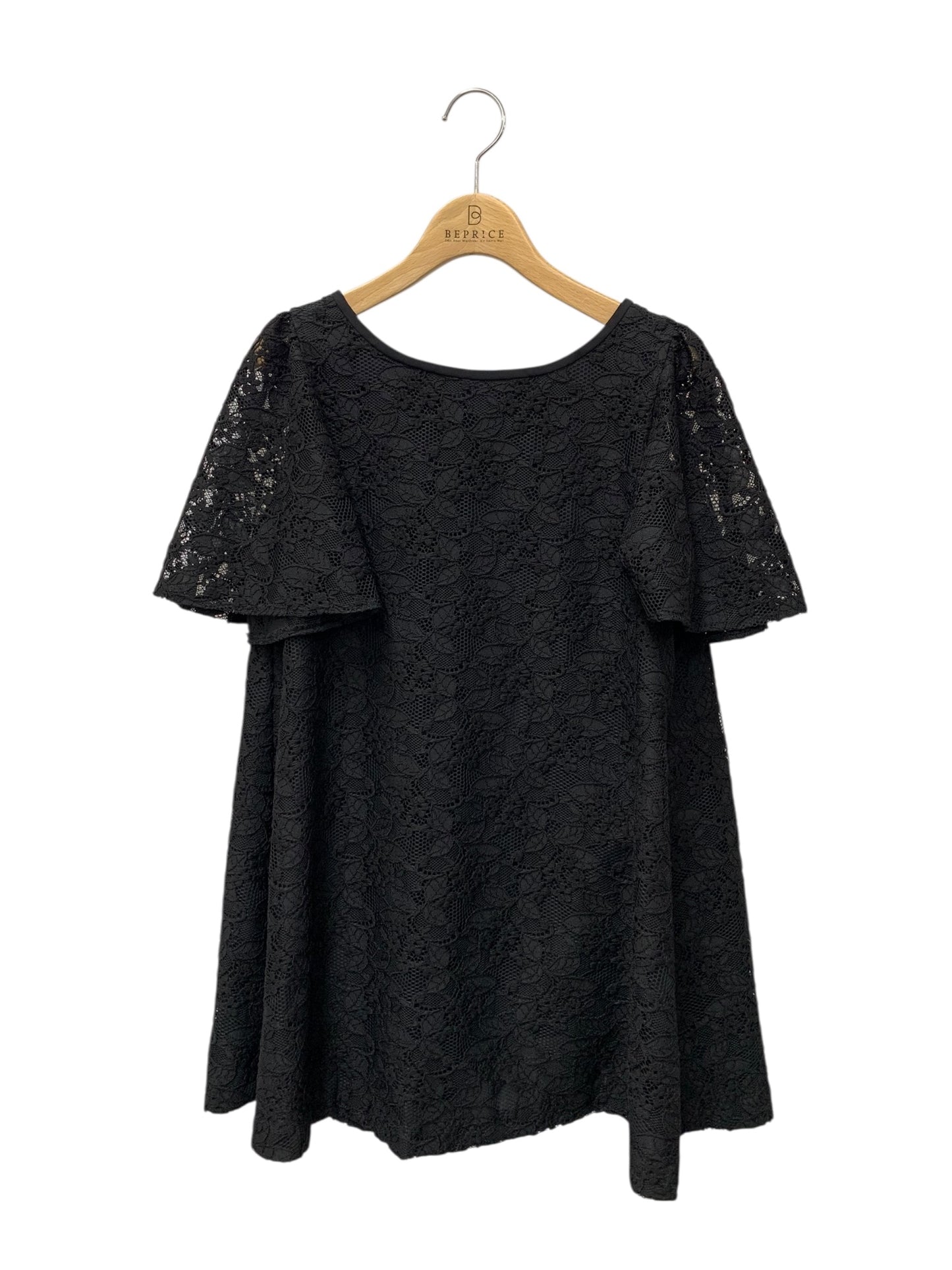 エムズグレイシー 510319 トップス 40 ブラック レース リボン 花柄 ITJRXMR8OD84