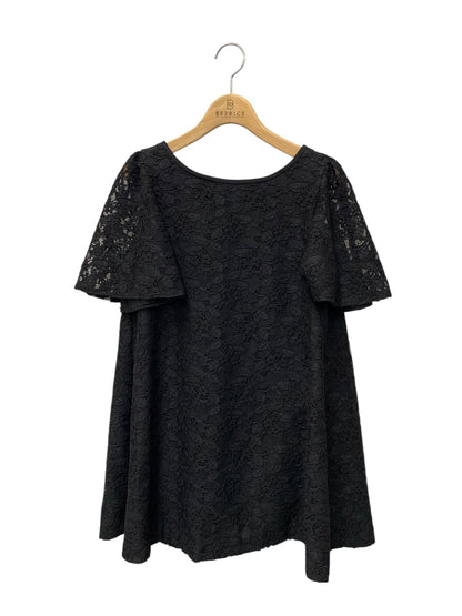 エムズグレイシー 510319 トップス 40 ブラック レース リボン 花柄 ITJRXMR8OD84
