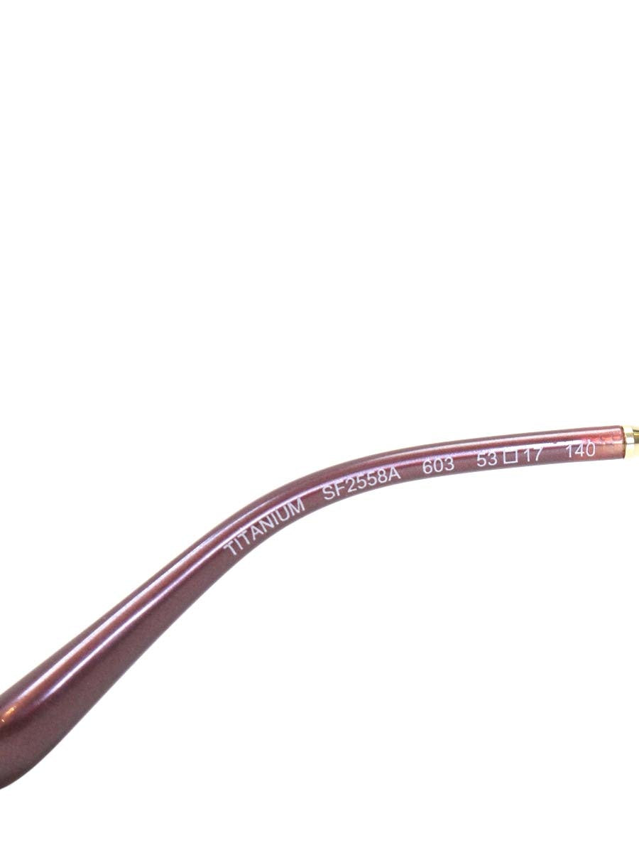 フェラガモ SF2558A メガネ ブラウンパープル メタルフレーム ハーフリム オーバル ITD8RQ6PH09H