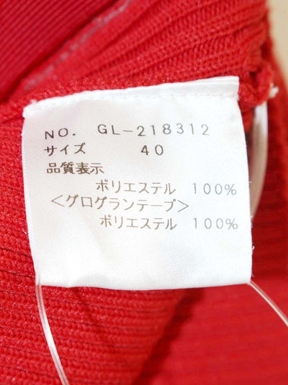 エムズグレイシー 218312 ニット セーター 40 レッド リボン スクエアネック ITS8EUMNMTNG