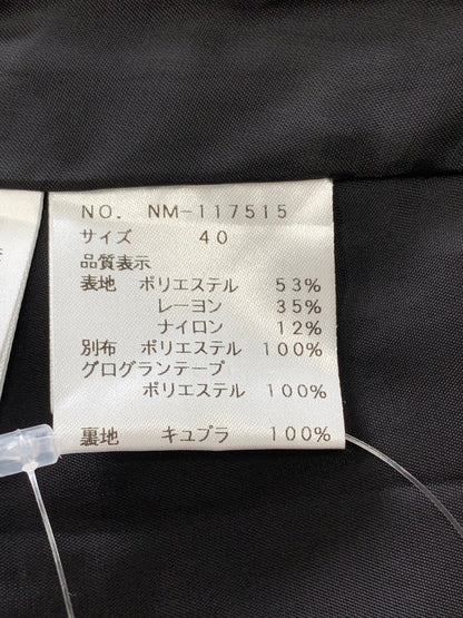 エムズグレイシー 117515 スカート 40 ブラック リボン 格子柄 サイドジップ ITIGR3J97IHW