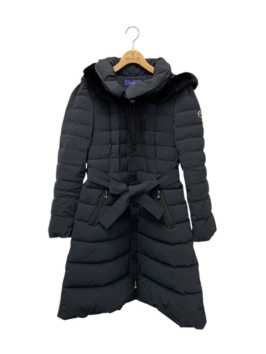 エムズグレイシー 729504 ダウンコート 42 ネイビー パールロゴ カメリアジップ IT82B2SUFTOC