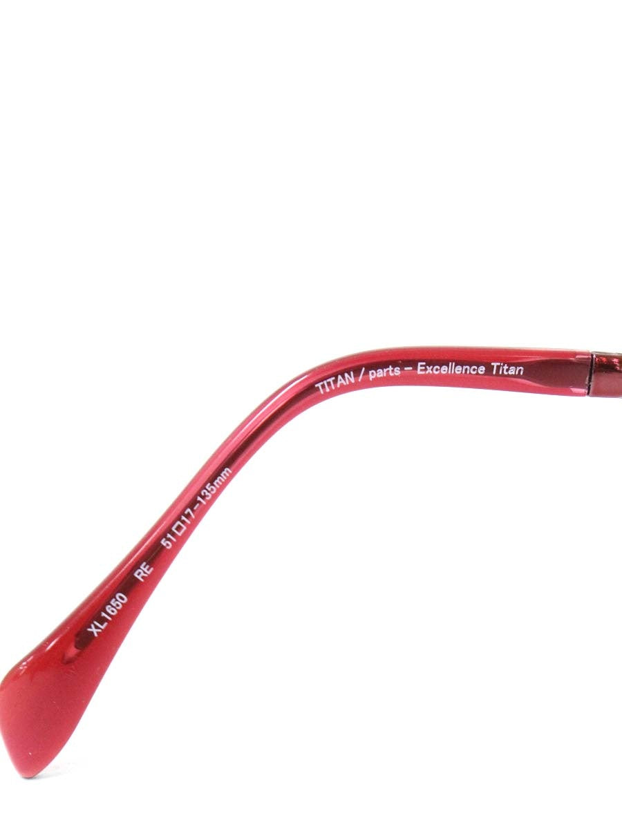 ラインアートシャルマン XL1650 メガネ レッド メタルフレーム ハーフリム オーバル ITJM9R8R7GBW 【SALE】