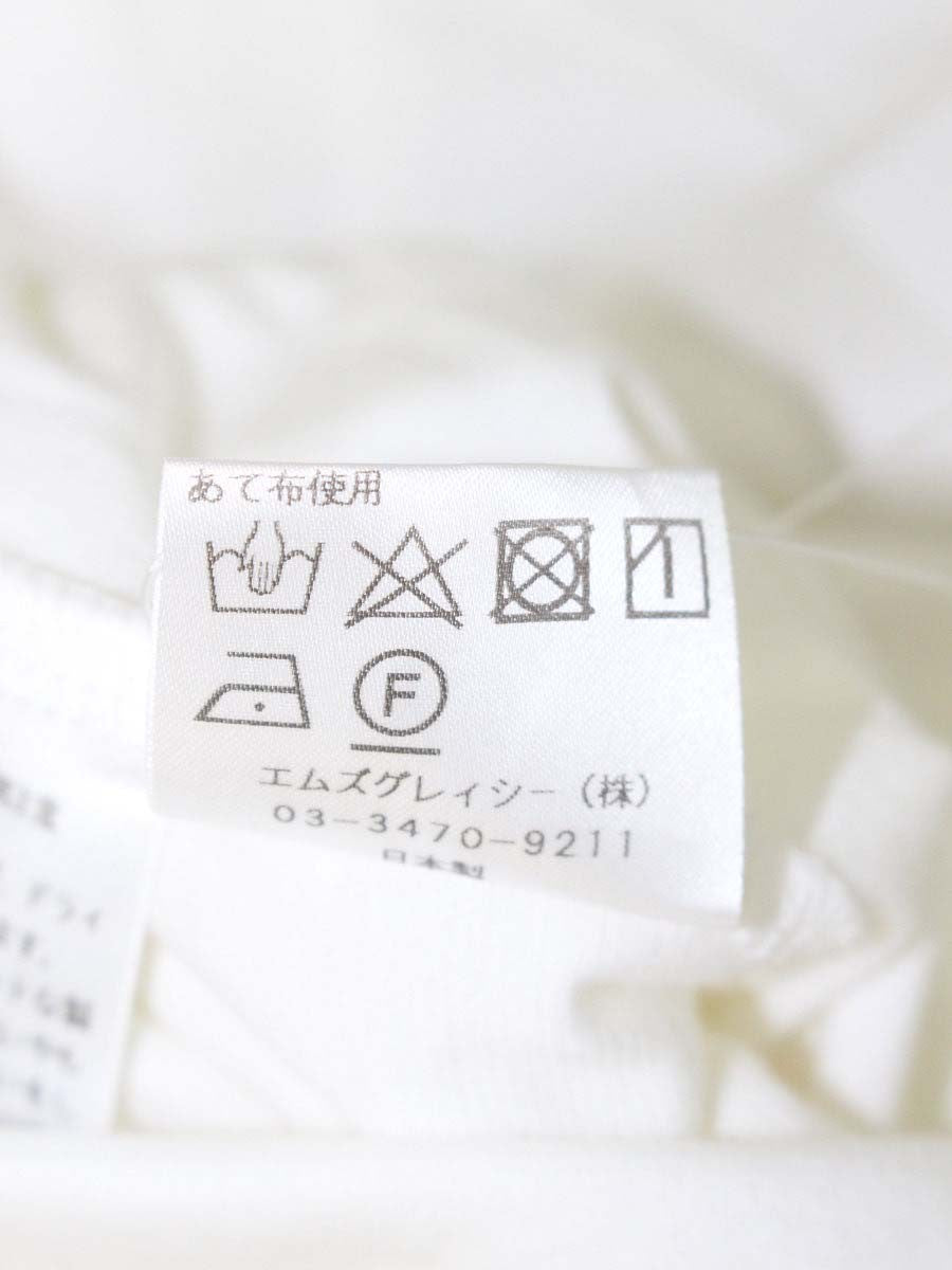 エムズグレイシー 315314 Tシャツ カットソ 40 ホワイト パールボタン リボン IT8Y53LKM580