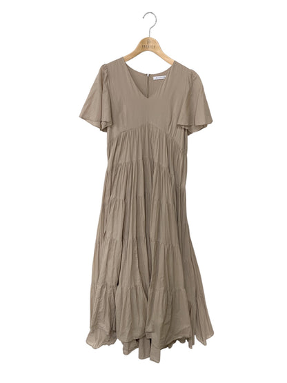 マリハ Vネックワンピース 36 ベージュ ティアード コットン IT6VK4U2VXR6