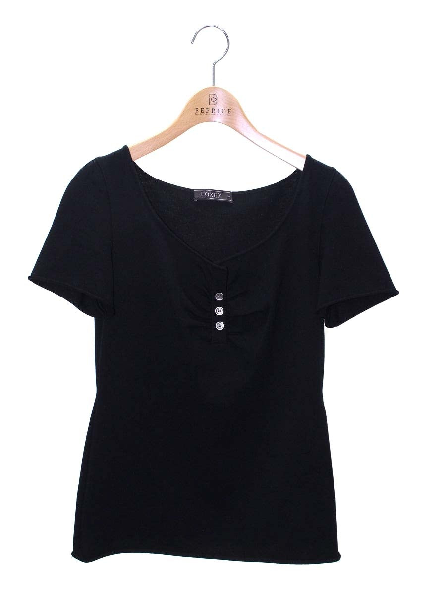 フォクシーブティック 28684 トップス 38 ブラック ストレッチ ITH3ZU2NFX08
