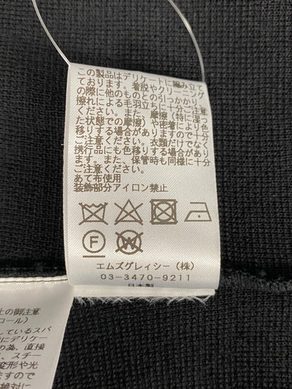 エムズグレイシー Camellia Motif Knit 818568 ニット セーター 40 ブラック フラワーモチーフ スパンコール ITZUH66VQJYG