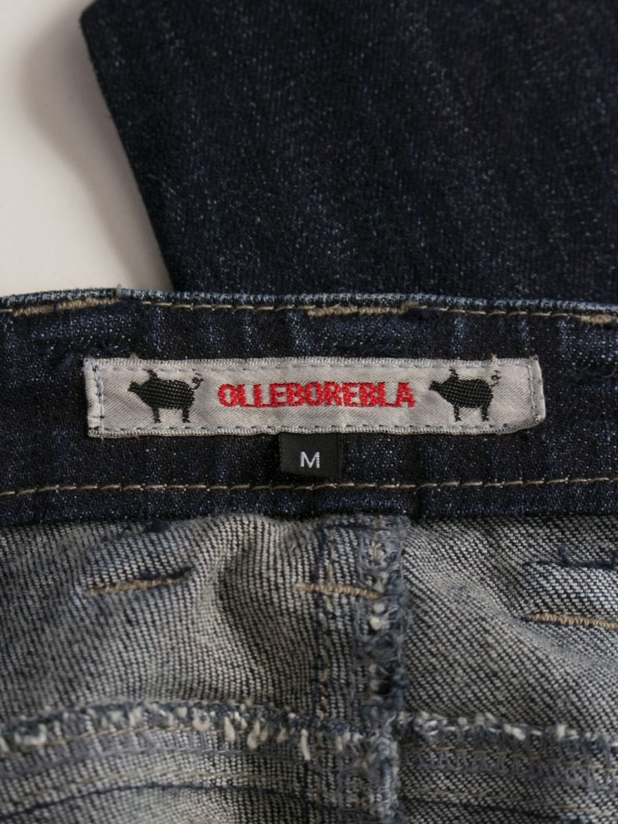 アルベロベロ 318090 デニムパンツ M ネイビー パッチワーク ビジュー IT96UE4CANXZ