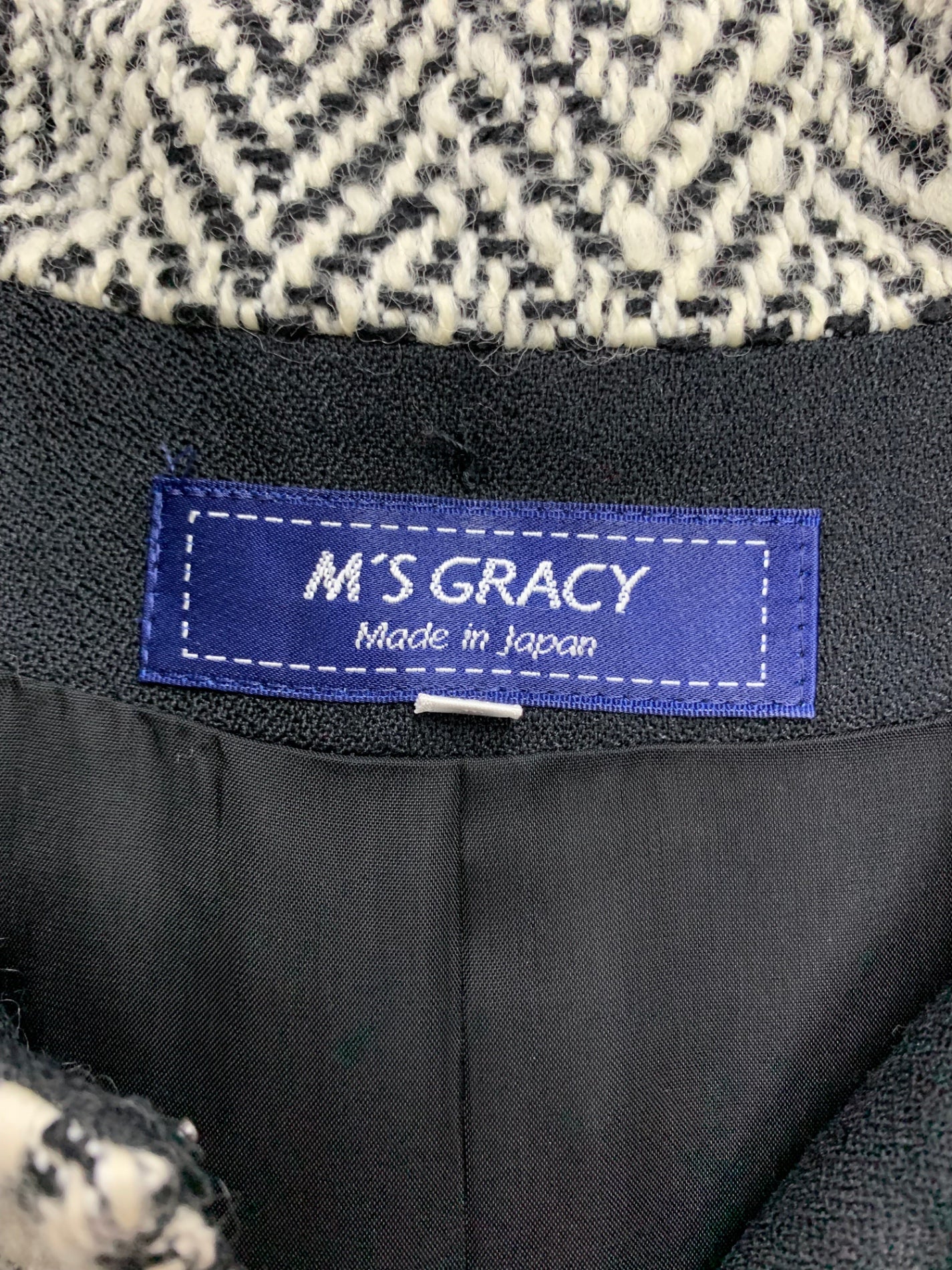 エムズグレイシー クラシカルマントコート 019516 38 ブラック IT9VCUT3JWWU