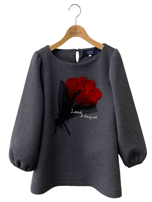 エムズグレイシー 015702 カットソー 38 グレー フラワーモチーフ ITNIJM4H914A