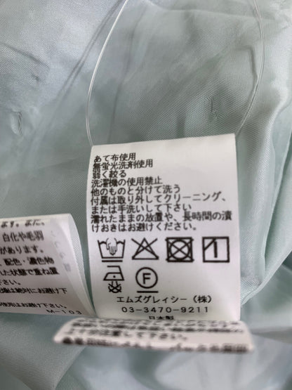エムズグレイシー 絵画風プリント ティアード 611119 ワンピース 38 ブルー フラワーモチーフ ITB6QIL7OZH8
