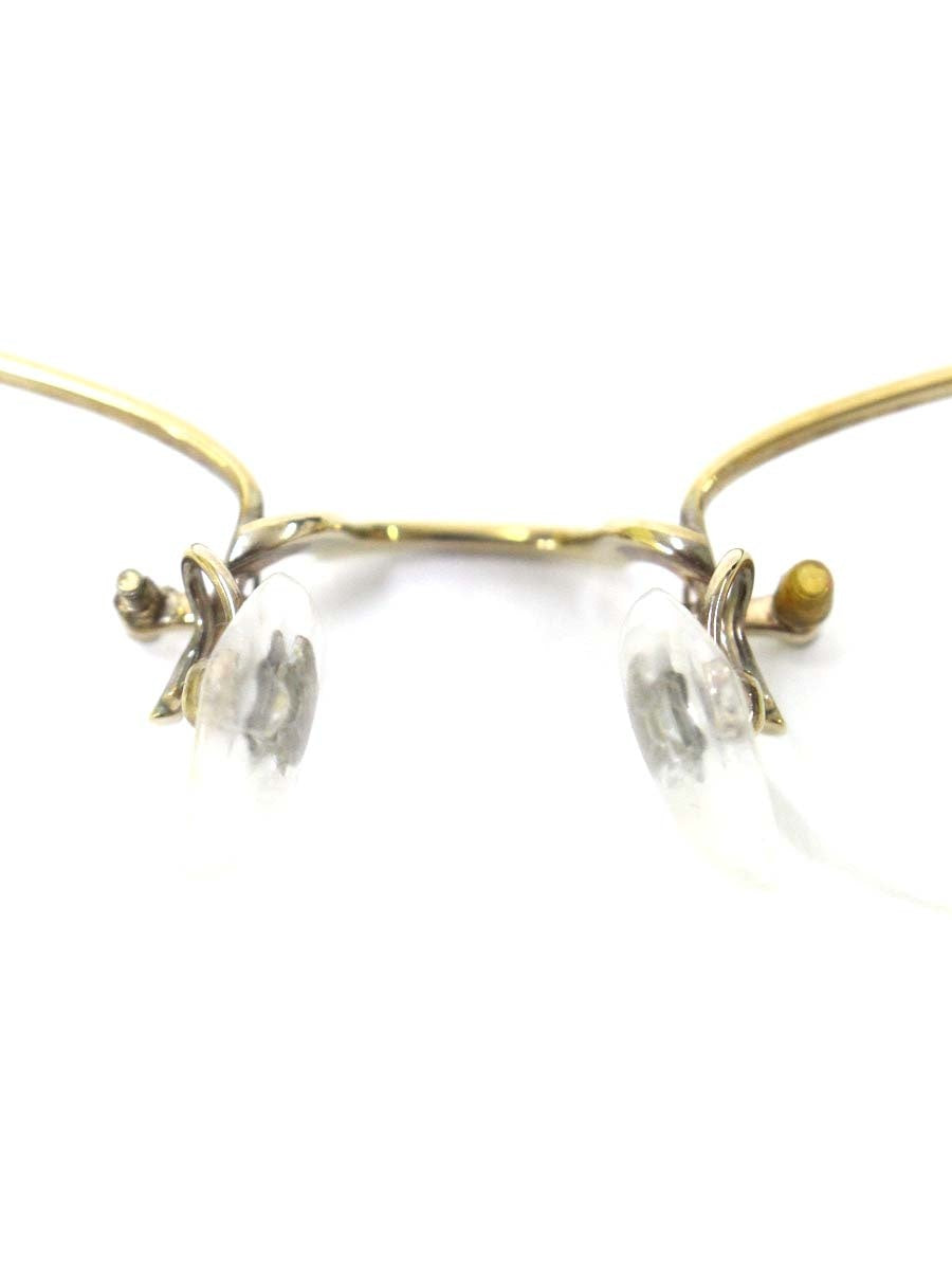 フォーナインズ O-30T メガネ ゴールド/ブラウン メタル ハーフリム スクエア ITSI4Q3FGLQ0