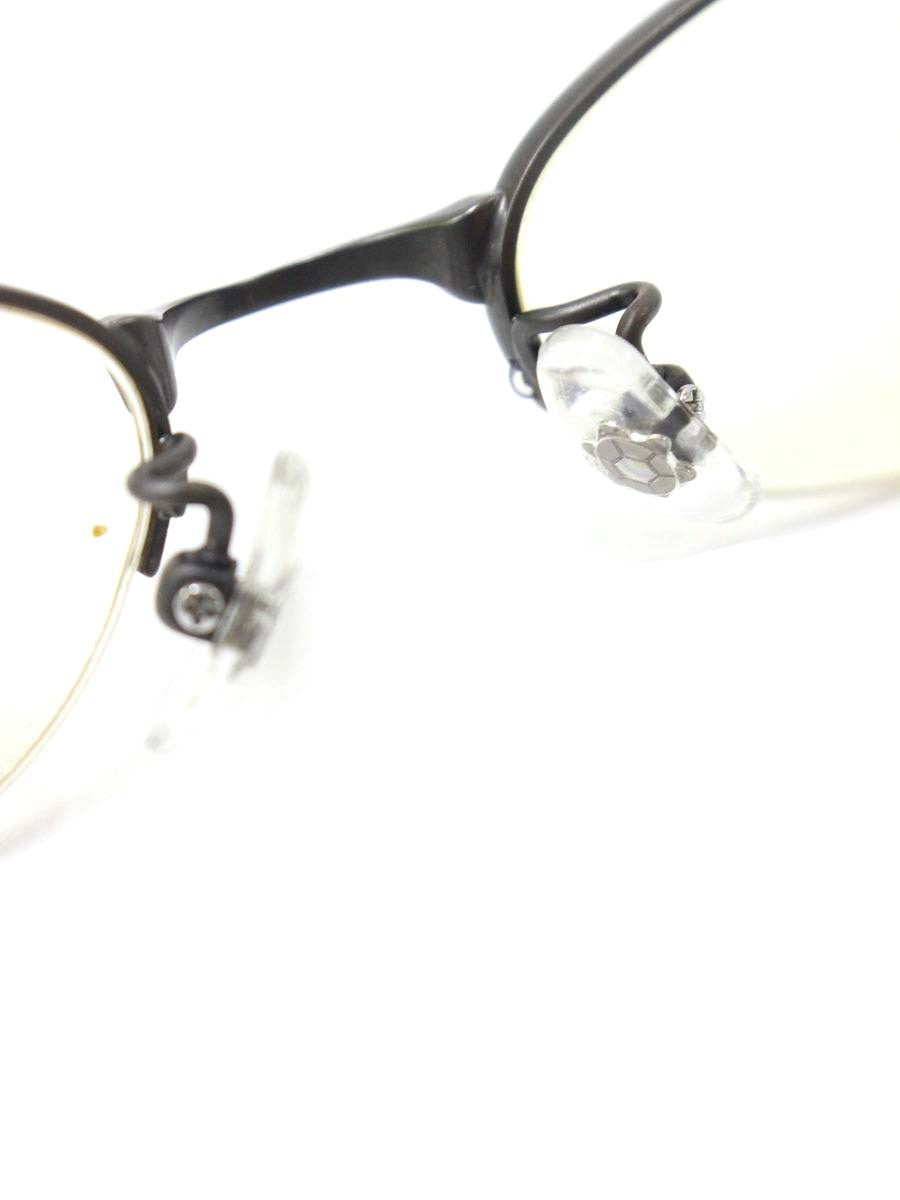 フォーナインズ S-240T メガネ グレー/カーキグリーン メタルフレーム ハーフリム オーバル IT367TNDPVZG 【SALE】