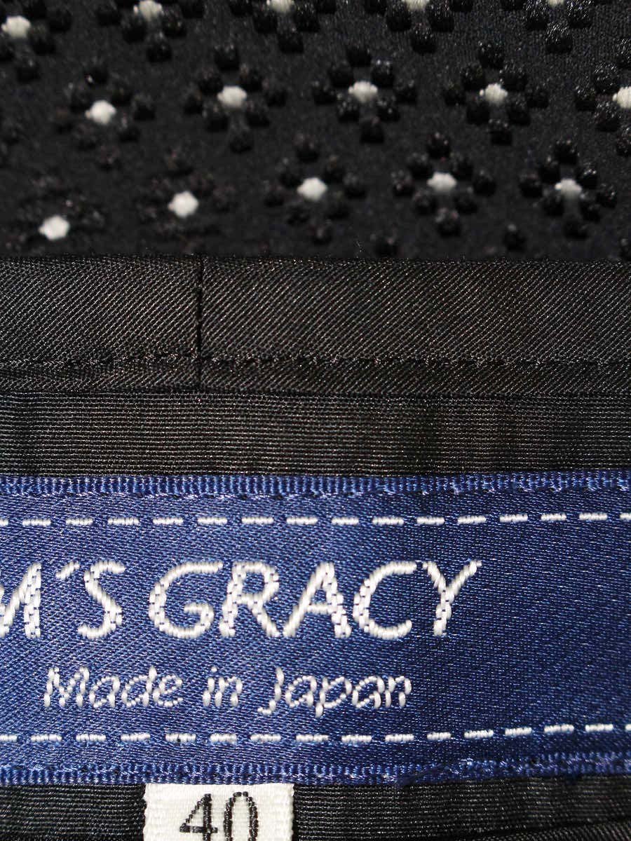 エムズグレイシー 914512 ジャケット 40 ブラック カメリア Wジップ ノーカラー ITS3ZFN4QZOK