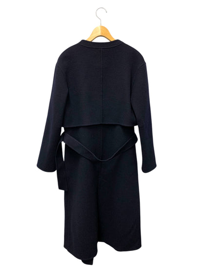 フォクシーブティック Coat Felice 43638 コート 40 ネイビー 3way カシミヤ混 ダブルフェイス ノーカラージャケット ベルト付きロングジレ ITZWCDXFF5T5