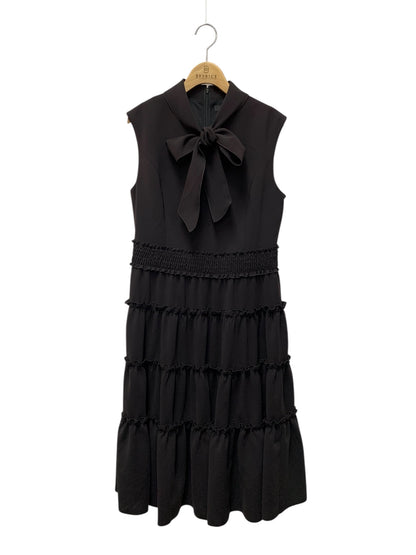 ルネ 5536130 ワンピース 38 ブラック ティアード ネックリボン ITLKEEBRAH0G