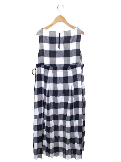 アディアム クロッカスドレス 42591 ワンピース 0 ブラック ブロックチェック ITUJFK9SMETW