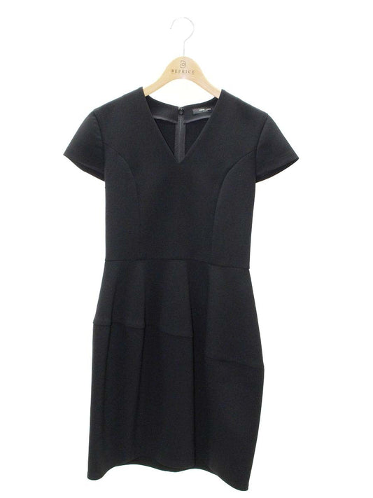 ヨーコチャン YED-117-013 ワンピース 36 ブラック Vネック ドレス ITQWQ57AWGT0