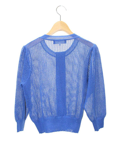 エムズグレイシー 118333 カーディガン 38 ブルー メッシュ ビジュー ITOI7WI9XS2S
