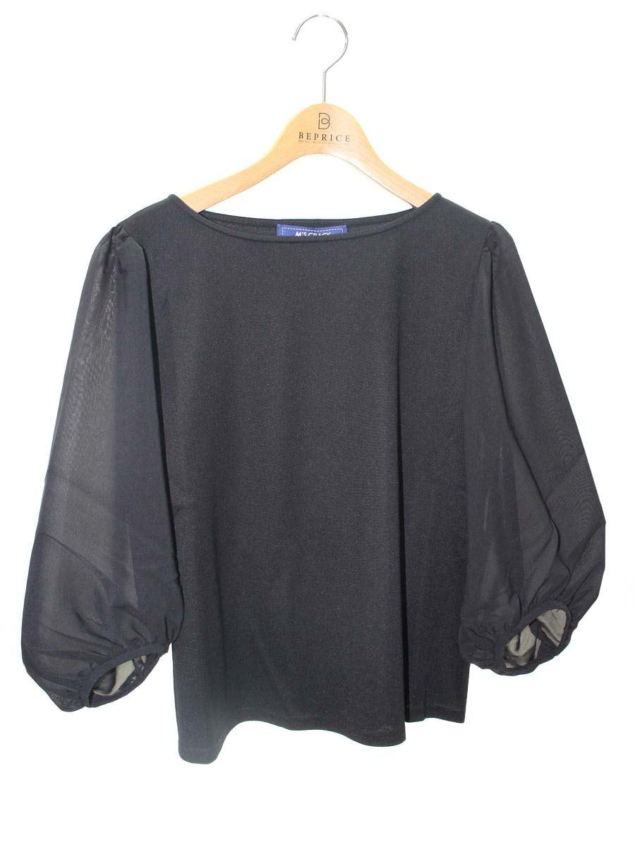 エムズグレイシー 115110 Tシャツ カットソー 40 ブラック ボリュームスリーブカットソー ITBHUCVUUMJC