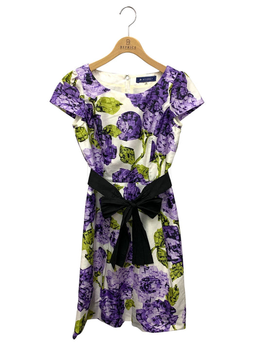 エムズグレイシー 021312 ワンピース 38 ホワイト フラワーモチーフ バルーン IT59FCUZDZ2Y