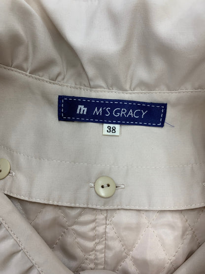 エムズグレイシー 229101 コート 38 ベージュ ライナー付き フリルカラー ITA6U0CCGDSO