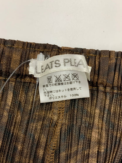 プリーツプリーズイッセイミヤケ PP43-JF962 パンツ 3 ブラウン 総柄 プリーツ ITDS6AXWAYMA