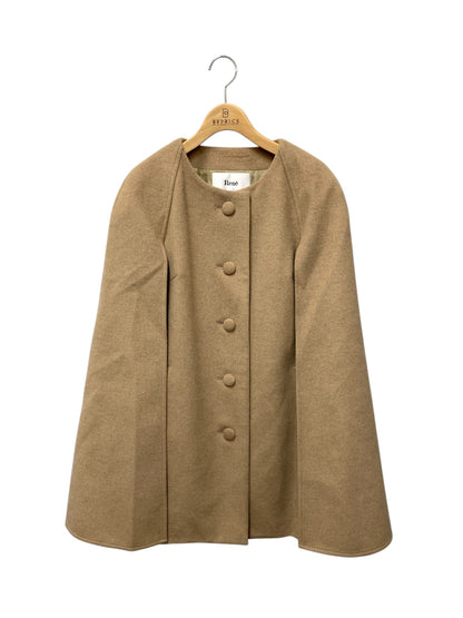 ルネ ケープコート ポリー 6138240 ポンチョ 36 ベージュ マント フォックスファーストール カシミヤ ウール ITEWU4YIKIXH
