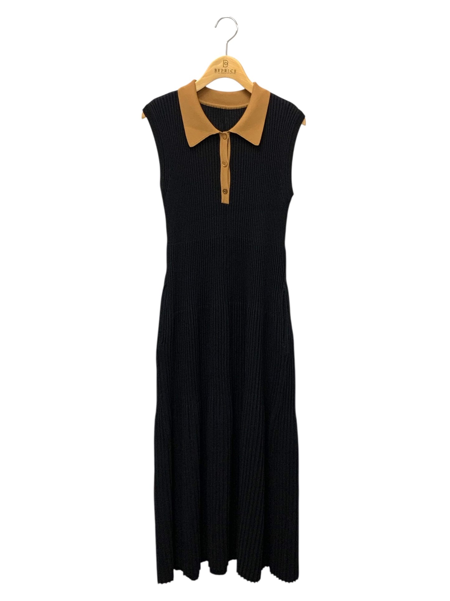フォクシーブティック Knit Dress Birdie 44647 ワンピース 40 ブラック ニット ポロ襟 IT22F10P8FV0