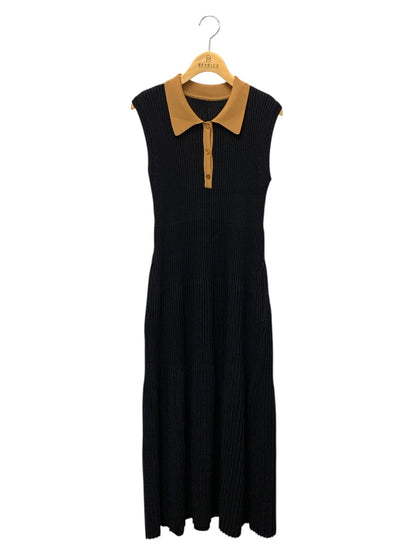 フォクシーブティック Knit Dress Birdie 44647 ワンピース 40 ブラック ニット ポロ襟 IT22F10P8FV0