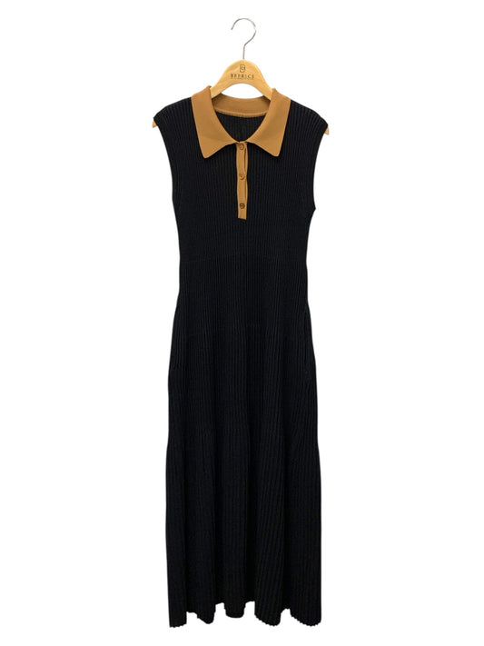 フォクシーブティック Knit Dress Birdie 44647 ワンピース 40 ブラック ニット ポロ襟 IT22F10P8FV0