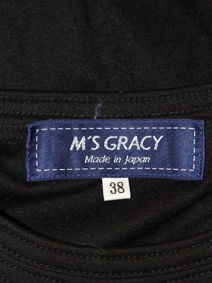 エムズグレイシー 815318 Tシャツ 38 ブラック チュールドレスモチーフ 女の子 ロゴ ITI5BNFHCYV0