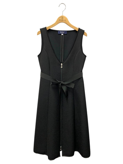 エムズグレイシー 411511 ジャンパースカート 36 ブラック ボンディング リボン フロントジップ ITJSNBQJTYXB