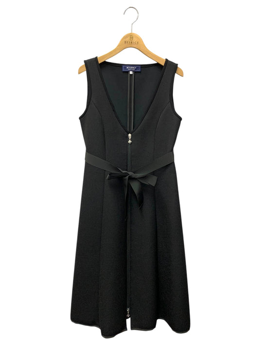 エムズグレイシー 411511 ジャンパースカート 36 ブラック ボンディング リボン フロントジップ ITJSNBQJTYXB