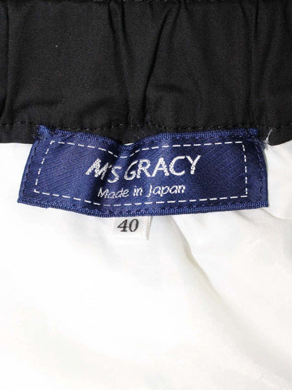 エムズグレイシー バイカラーボリュームギャザー 417121 スカート 40 ブラック/ホワイト ボーダー ITK3ANX13U9W