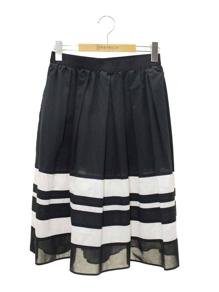 エムズグレイシー 917350 スカート 36 ブラック/ホワイト フレアー ITQQV27JVEC6