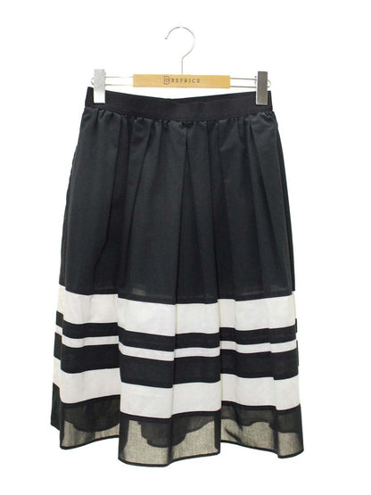 エムズグレイシー 917350 スカート 36 ブラック/ホワイト フレアー ITQQV27JVEC6
